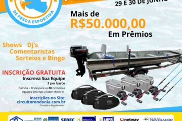 Com premiação total de R$ 50 mil, Pimenta Bueno (RO) abre inscrições para etapa do Circuito de Pesca Esportiva