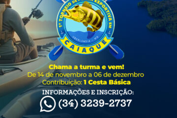 Inscrições para 1º Torneio de Pesca Esportiva Caiaque de Uberlândia estão abertas